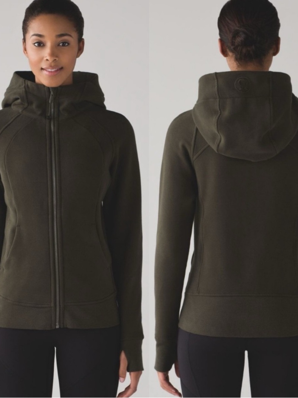Lululemon Athletica Olive Green Full-Zip Scuba hoodie